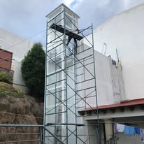Elevador panorámico con cristal